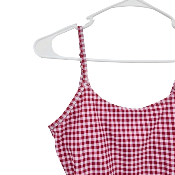 Pink Desert Women's Poly Stretch Gingham Adjustable Strap Top - M - Picture 2 of 7
